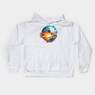 Landscape Tropical Vacation Relaxing Abstract Kids Hoodie